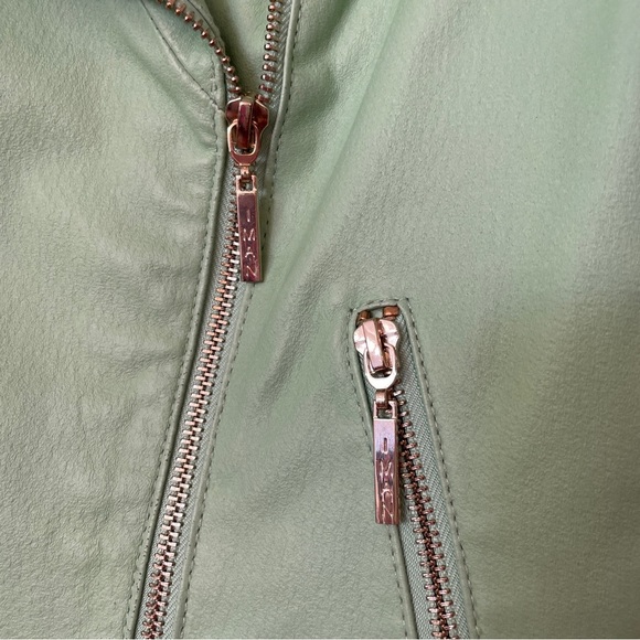 Green Leather Moto Biker Jacket XS - Picture 10 of 10